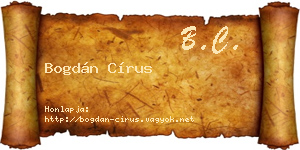 Bogdán Círus névjegykártya
